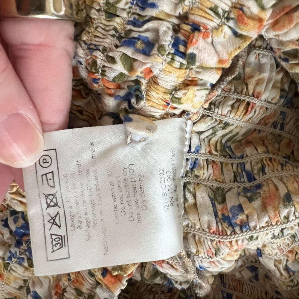 Sezane Mirtha Floral Smocked Blouse - Picture 5 of 6